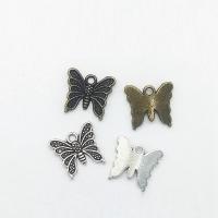 Colgantes Animales de Aleación de Zinc, Mariposa, chapado, más colores para la opción, 15x14x1.2mm, agujero:aproximado 2mm, 100PCs/Bolsa, Vendido por Bolsa