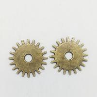 Perles intercalaires en alliage de zinc, roue dentée, Plaqué de couleur de bronze antique Environ 4mm Vendu par sac