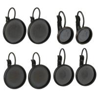 Composant Boucles d'oreilles en acier inoxydable, multiple tailles pour le choix, noir, Vendu par PC