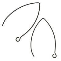 Stainless Steel Hook Earwire, black 0.8mm Approx 2.5mm 