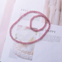 Strawberry Quartz Bracelet, Donut & for woman, light purple 