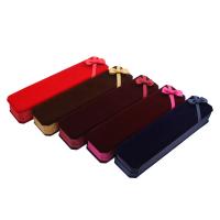 Velvet Necklace Box, Velveteen, with Cardboard & Nylon, Rectangle, plated 