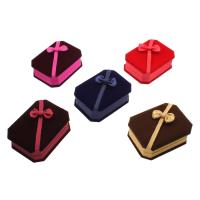 Velvet Pendant Box, Velveteen, with Cardboard & Nylon, Square, plated 