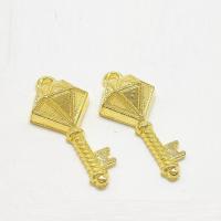 Zinklegierung Schlüssel Anhänger, goldfarben plattiert, 25x11x4.5mm, Bohrung:ca. 2mm, 100PCs/Tasche, verkauft von Tasche