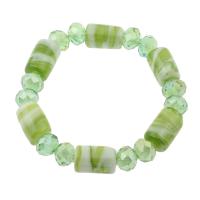 Millefiori Lampwork Bracelet, plated, for woman, green  Approx 7.5 Inch 