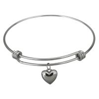 Bracelet en acier inoxydable, coeur, pour femme, couleur originale 1.5mm,67mm, Vendu par PC