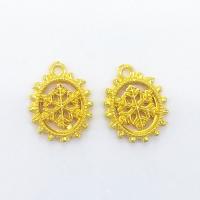 Zinc Alloy Jewelry Pendants, Flat Round, gold color plated, hollow Approx 2mm 