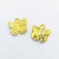 Colgantes Animales de Aleación de Zinc, Mariposa, chapado en color dorado, 12x11x1.2mm, agujero:aproximado 2mm, 100PCs/Bolsa, Vendido por Bolsa