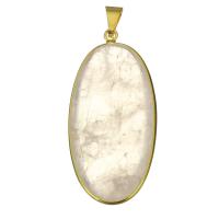 Brass Pendant, with Rose Quartz, gold Approx 