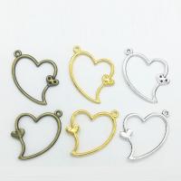 Colgantes de Aleación de Zinc en Forma de Corazón, chapado, más colores para la opción, 36x26x2mm, agujero:aproximado 2mm, 100PCs/Bolsa, Vendido por Bolsa