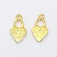 Colgantes de Aleación de Zinc en Forma de Corazón, chapado en color dorado, 18x10x2.5mm, agujero:aproximado 2mm, 100PCs/Bolsa, Vendido por Bolsa