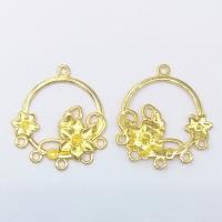 Zinc Alloy Jewelry Pendants, Flower, gold color plated, 1/5 loop Approx 2mm 