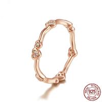 Anillo de Plata Ley, Plata de ley 925, Donut, chapado en color rosa dorada, diverso tamaño para la opción & micro arcilla de zirconia cúbica, Vendido por UD