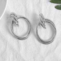 Zinc Alloy Drop Earring, Donut, vintage & for woman nickel, lead & cadmium free 