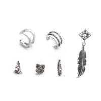 Zinc Alloy Earring Set, plated, 6 pieces & for woman & hollow, 10mm, 7mm, 11mm, 35mm 