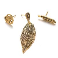 Zinc Alloy Earring Set, antique brass color plated, three pieces & for woman, 11mm 20mm 