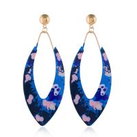 Zinc Alloy Drop Earring, plated, for woman, blue 