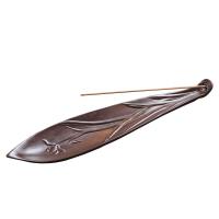 Buy Incense Holder and Burner in Bulk , Porcelain, Leaf, brown 