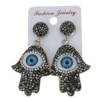 Ton Tropfen Ohrring, mit Gummi Earnut, Evil Eye Hamsa, für Frau, 56mm,33x43mm, verkauft von Paar