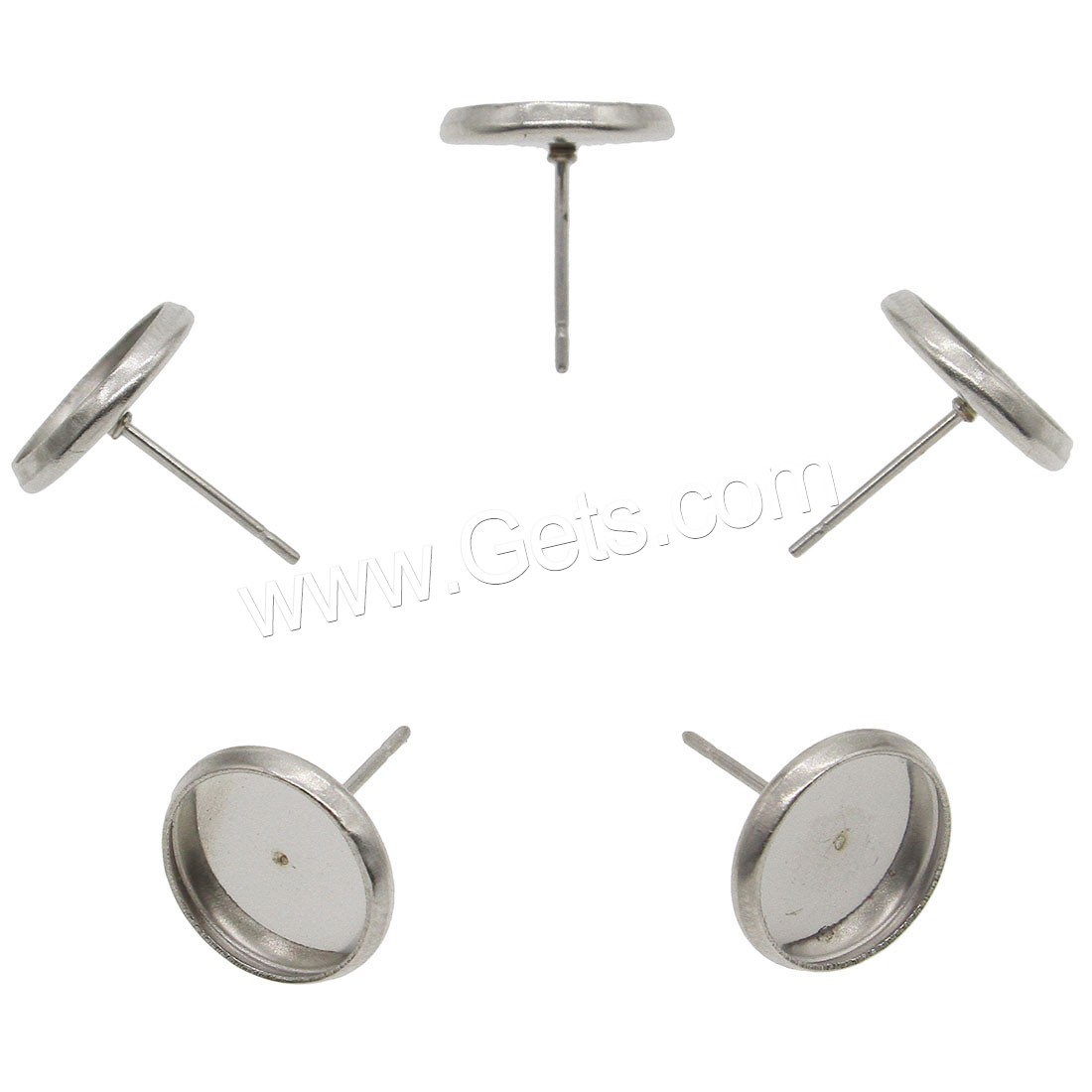 Stainless Steel Earring Stud Component, different size for choice, original color, Sold By PC