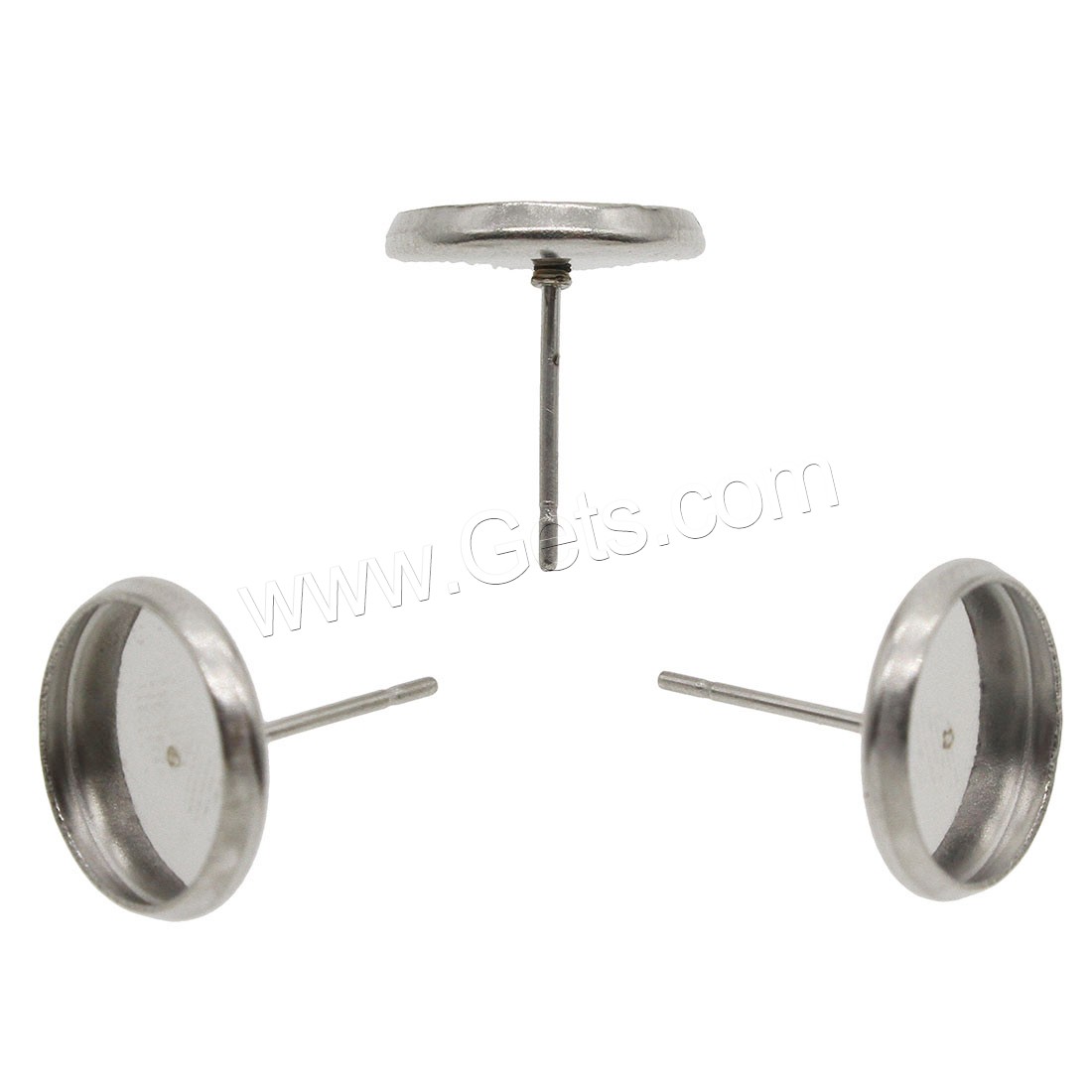 Stainless Steel Earring Stud Component, different size for choice, original color, Sold By PC