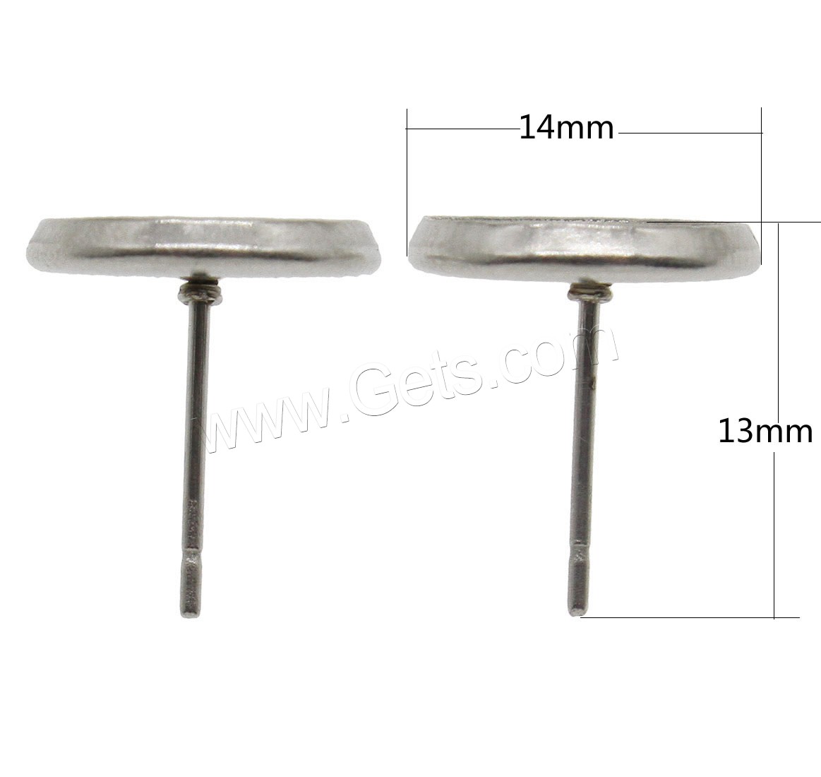 Stainless Steel Earring Stud Component, different size for choice, original color, Sold By PC