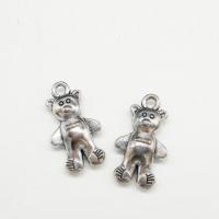 Pendentifs animaux en alliage de zinc, ours, Plaqué de couleur d'argent Environ 2mm Vendu par sac