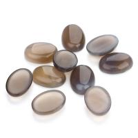 Grey Agate Cabochon, Ellipse & flat back, 10/Bag 