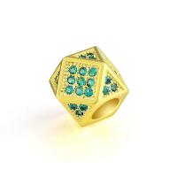 Cubic Zirconia Micro Pave Brass Beads, Dice, plated, micro pave cubic zirconia 