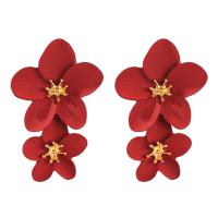 Zinc Alloy Drop Earring, Flower, plated, for woman 