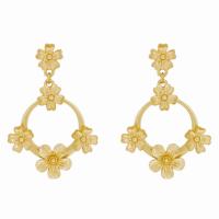 Zinc Alloy Drop Earring, plated, for woman, golden 