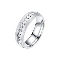 Strass Zink Legierung Finger Ring, Edelstahl, plattiert, unisex & mit Strass, keine, verkauft von PC