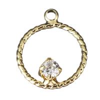 Cubic Zirconia Micro Pave Brass Pendant, micro pave cubic zirconia, gold Approx 1.5mm 