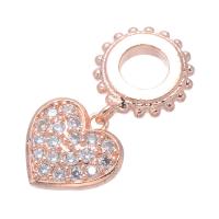 Cubic Zirconia Micro Pave Brass Pendant, Heart, plated, micro pave cubic zirconia 17*8mm 