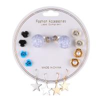 alliage de zinc Stud Set, vernis au four, 7 pièces & pour femme & avec strass, 10mm,15mm,25mm, 7/fixé, Vendu par fixé