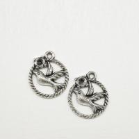 Zinc Alloy Hollow Pendants, antique silver color plated Approx 1mm 