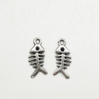 Zinc Alloy Jewelry Pendants, Fish Bone, antique silver color plated Approx 1mm 