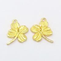 Zink-Legierung Clover Anhänger, Zinklegierung, vierblättriges Kleeblatt, goldfarben plattiert, 20x15x3mm, Bohrung:ca. 2mm, 100PCs/Tasche, verkauft von Tasche