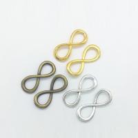 Zinc Alloy Charm Connector, Infinity, plated, 1/1 loop Approx 6mm 