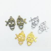 Colgantes de Aleación de Zinc en Forma Calavera, chapado, hueco, más colores para la opción, 27x19x2mm, agujero:aproximado 2mm, 100PCs/Bolsa, Vendido por Bolsa