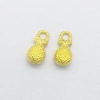 Zinklegierung Obst Anhänger, Ananas, goldfarben plattiert, 13x6x4mm, Bohrung:ca. 2mm, 100PCs/Tasche, verkauft von Tasche