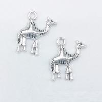 Colgantes Animales de Aleación de Zinc, Camello, chapado en color de plata antigua, 22x19x4mm, agujero:aproximado 2mm, 100PCs/Bolsa, Vendido por Bolsa