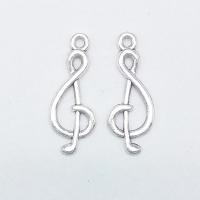 Zinc Alloy Hollow Pendants, Music Note, antique silver color plated Approx 1mm 