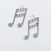 Zinc Alloy Hollow Pendants, Music Note, antique silver color plated Approx 2mm 