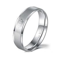 Edelstahl Paar- Ring, plattiert, Modeschmuck & unisex & verschiedene Größen vorhanden & verschiedene Stile für Wahl, Silberfarbe, 6mm,8mm, verkauft von PC