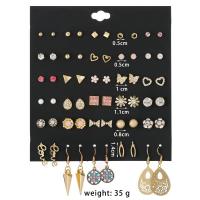 alliage de zinc Boucles d'oreilles, avec perle de plastique, Placage, styles différents pour le choix & pour femme & avec strass, 5mm,6mm,7mm,8mm,9mm,10mm,11mm,14mm, 30/fixé, Vendu par fixé