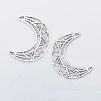 Zinc Alloy Hollow Pendants, Moon, antique silver color plated 