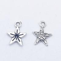 Zinc Alloy Star Pendant, antique silver color plated Approx 2mm 