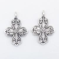 Zinc Alloy Cross Pendants, antique silver color plated Approx 2mm 