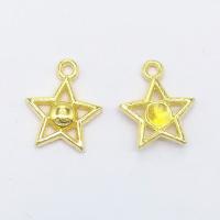 Zinc Alloy Star Pendant, gold color plated, hollow Approx 1mm 